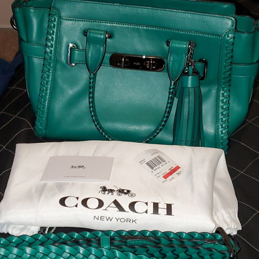 Green coach bag
